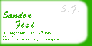 sandor fisi business card